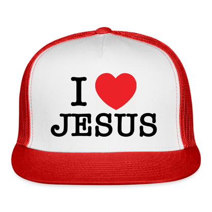 I Love Jesus Hat - white/red