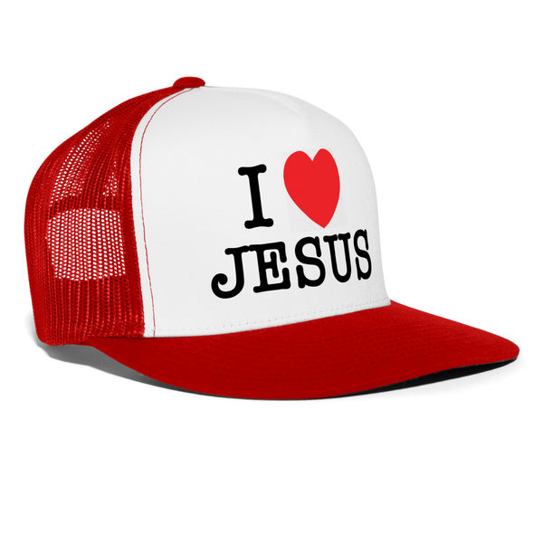 I Love Jesus Hat - white/red