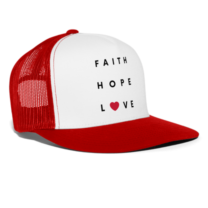 Faith Hope Love Hat - red - white/red