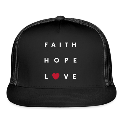 Faith Hope Love Hat - black/black