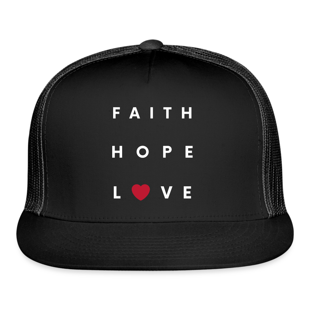 Faith Hope Love Hat - black/black