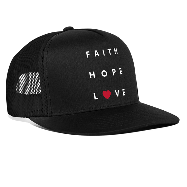 Faith Hope Love Hat - black/black